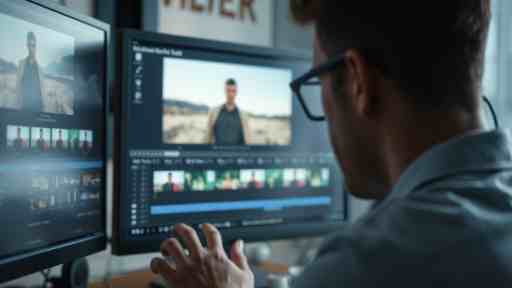 person editing video using professional software