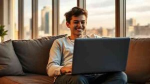 A happy student landing a high-paying remote internship using AI tools in 2026