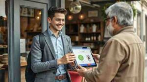 A student entrepreneur selling a custom GPT chatbot to a local business owner in 2026.