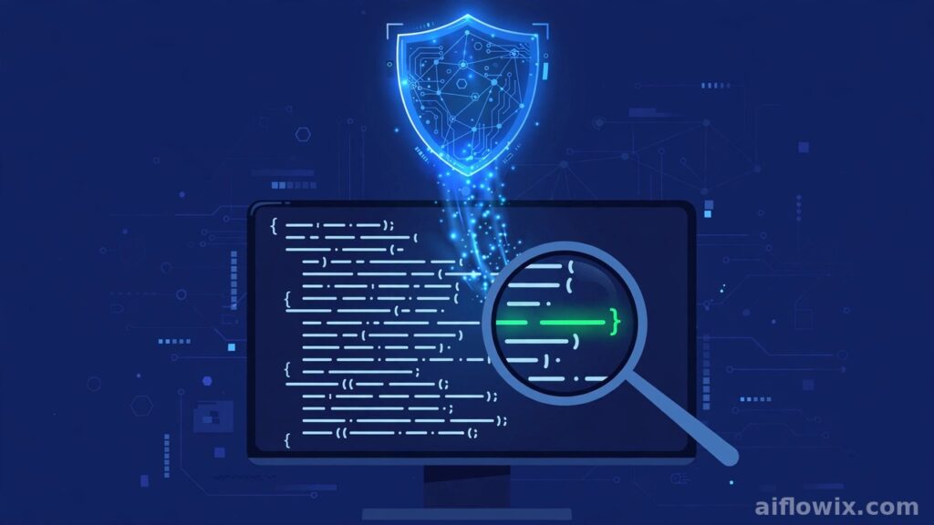 Anthropic OSS Scanner featured image: a glowing AI shield scanning computer code for security bugs