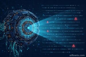 How Anthropic OSS Scanner works: an AI eye scanning lines of code and flagging bugs with warning signs
