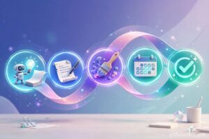 Create social media posts with AI: five-step content workflow from idea to published post