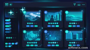 Filmora 16 AI Media Analysis organizing video clips with keywords and ratings