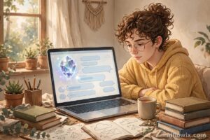 Gemini 4 Argon for students and freelancers — student studying with the Gemini AI app on a laptop