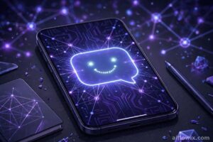 Grok AI chatbot on a smartphone under the SpaceXSI rebrand