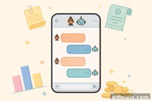 Tabby Talk AI bookkeeping assistant answering finance questions in plain English on a phone chat